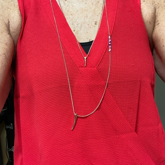 Double chain rose gold color necklace - Picture 2 of 2